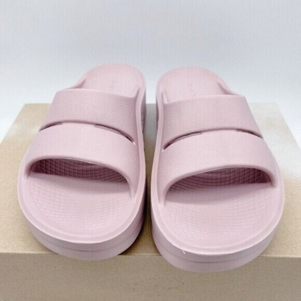 OOFOS OOmega OOahh Flip Flop Platform Waterproof Stardust Pink Women US 10 EU 41 - Picture 5 of 11